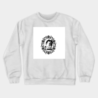 Balcony Scene Silhouette - Black and White Crewneck Sweatshirt